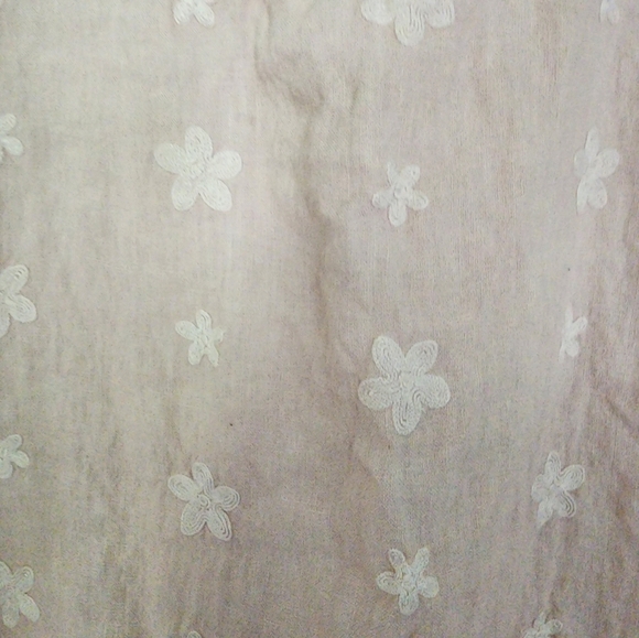 Terzo Millenio Linen Blush Floral Embroidered Top Size L romantic Beach - Picture 7 of 9